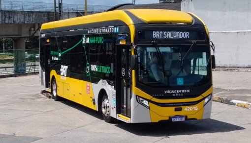 Salvador inicia teste de novo ônibus elétrico no BRT